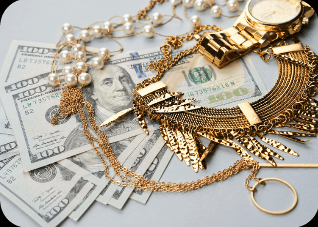 Cash for gold jewelry display