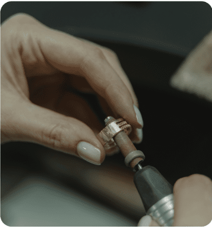 Gold jewelry repair in progress